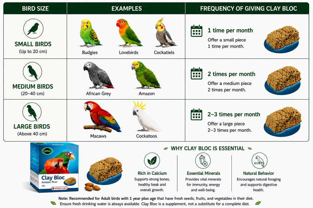 Clay Bloc for big parakeets and parrots